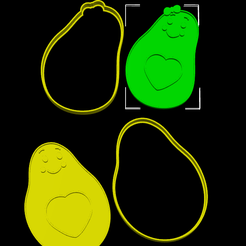 aguacates-nino-nina-con-corazon-en-el-centro-2.png STL file Avocado Cutter and Stamp Boy and Girl・3D printer model to download