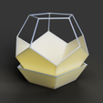 Flower pot - Penta, thin wall 10.png Flower pot, Dodecahedron, with saucer base