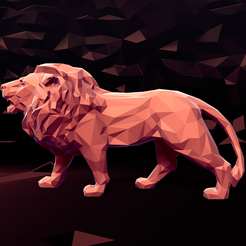 R1.png Figurine Lion polygonal