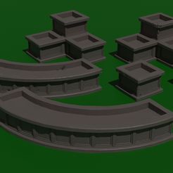 Planters.jpg STL-Datei Beton-Pflanzgefäße geeignet für Marvel Crisis Protocol kostenlos・3D-Druck-Modell zum herunterladen