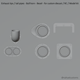New-Project-2021-08-27T102620.662.png Exhaust tips / tail pipes - Bull horn - Bezel - for custom diecast / RC / Model kit
