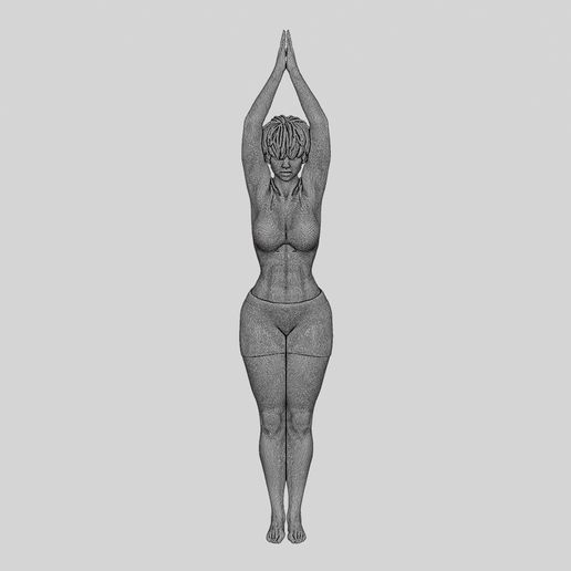 z.jpg 3D file Woman doing Upward Salute Pose Urdhva Hastasana Exercise 3D Print Model・3D printing design to download, 3DGeshaft
