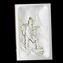 132.jpg Fichier STL gratuit Escalade en montagne aventurier vintage Everest・Modèle pour imprimante 3D à télécharger