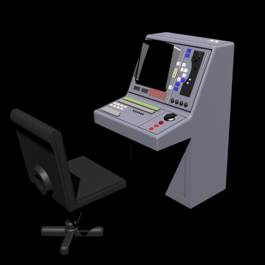 patreon.com/charveys3d Ordenador Data Pit del Destructor Estelar Star Wars (grande) para figuras de 3,75" y 6