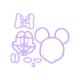mickey minie 10 cm.stl STL file Cutter Mickey and Minnie Mouse Disney 10 cm・Template to download and 3D print