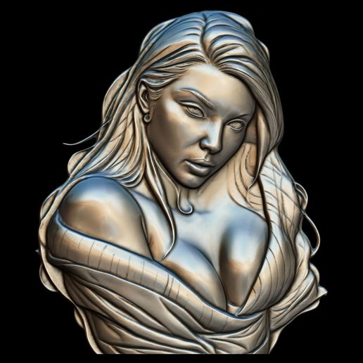 The Enchanted Woman No2 STL file for 3d printing or CNC 3D model