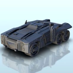 33.jpg Archivo STL Vehículo masivo de ciencia ficción sobre 6 ruedas - Vehículo tanque de ciencia ficción・Diseño imprimible en 3D para descargar, Hartolia-Miniatures