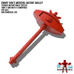 RBL3D_medieval_mutant_mallet_1.jpg OBJ-Datei Zwerg Dons mittelalterlicher Mutanten-Hammer (TMNT VINTAGE)・3D-druckbares Modell zum herunterladen