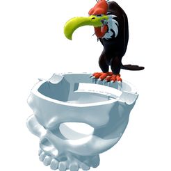 vulture-skull-cigar.jpg Fichier 3D Cendrier crâne vautour・Modèle à imprimer en 3D à télécharger