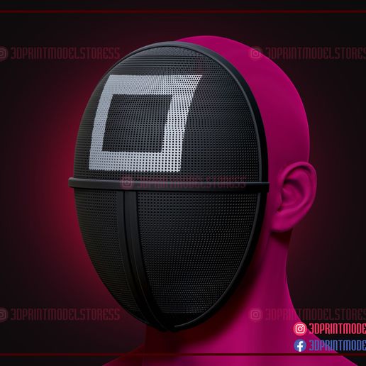 Squid_Game_soldier_mask_3d_print_model_03.jpg Squid Game Soldier Mask - Squid Game Mask for Cosplay - Costume - Toy