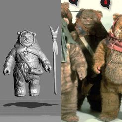 ewok-Wijunkee-main.jpg STL-Datei VINTAGE STAR WARS KENNER-STYLE WIJUNKEE EWOK ACTION FIGUR・3D-druckbare Vorlage zum herunterladen