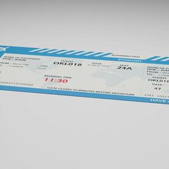 tk1.jpg STL file Flight ticket・3D print design to download