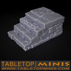 B_comp_main.0001.jpg Download STL file Old Stone Stairs Half Height • Template to 3D print, TableTopMinis