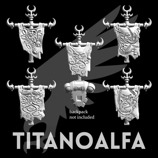 Decadent Legions backpack SKIN banners 3D model