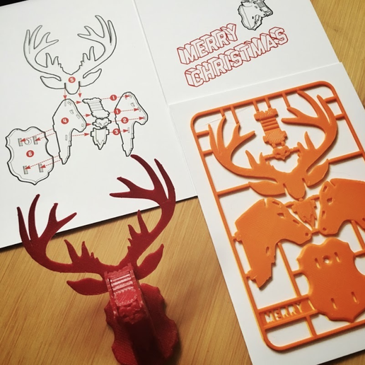 Christmas Reindeer kit card 3D model