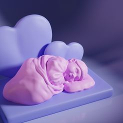 neonato-2.jpg STL file Sleepy Newborn・3D printing idea to download, Idu