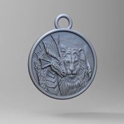 дракон-и-лев4а.jpg Файл STL dragon pendant and lion・Дизайн 3D-печати для загрузки3D