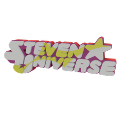 RedPinkWhiteYellow-Steven-Universe.png STL file 3D MULTICOLOR LOGO/SIGN - Steven Universe・3D printer design to download