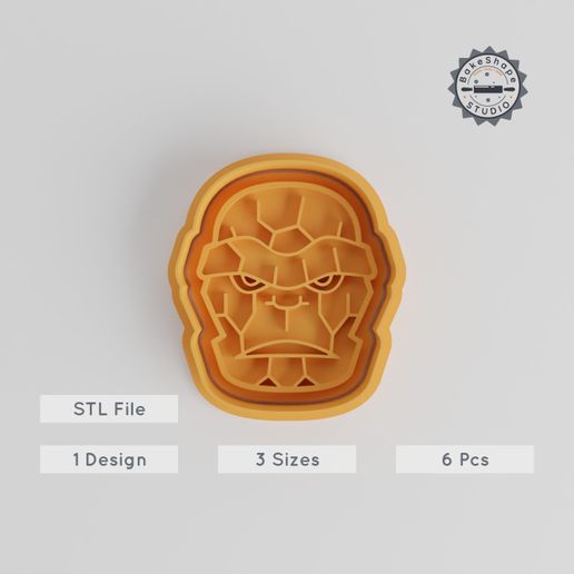 product_6113-01_main.jpg Rock Hero Shape Cutter & Stamp, Cookie & Fondant, 6-Piece Set, S/M/L Sizes