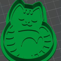 sleeping-kitten-cutter.png STL file Sleeping Kitten Cutter and Stamp (commercial license Incld)・3D print object to download