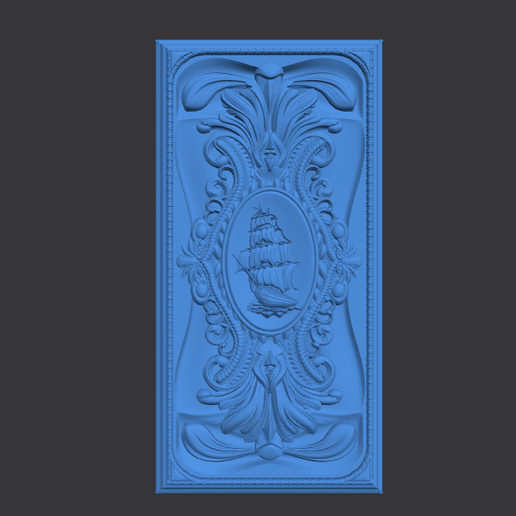 Baroque CNC Wood Carving Panel Relief | Classic Decorative Door Panel 3D Model | STL CNC Commercial Use