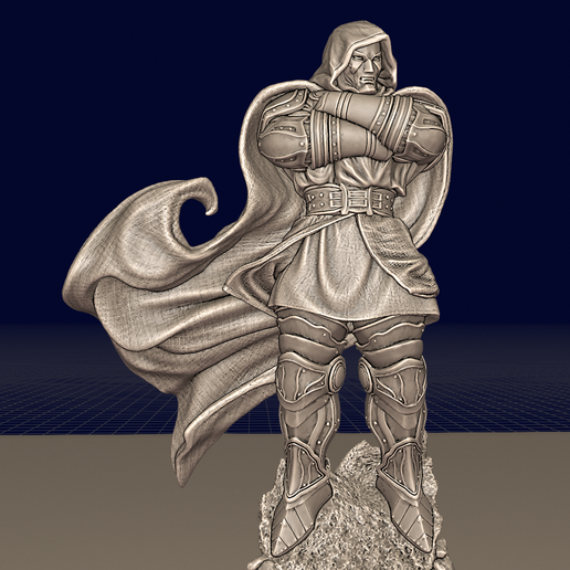 Armored Sorcerer Tyrant - Cloaked Lord Statue