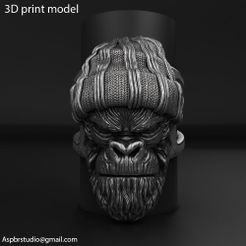Gangster_monkey_vol1_ring_K1.jpg 3D-Datei Gangster Monkey vol1 Ring-Schmuck・Design für den 3D-Druck zum Herunterladen