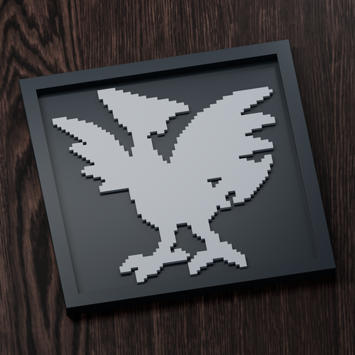 Skarmory - Pokemon Silhouette Frame | Gen 3 sprite style | STL