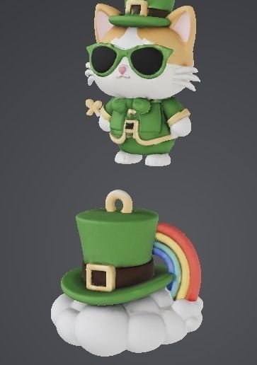 LUCKY 4- 3Keychain n 1Cat figure bundle