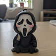 GHOSTFACE.png 👻 Ghostface Keychain - Cute Chibi Scream Horror Slasher 3D Print