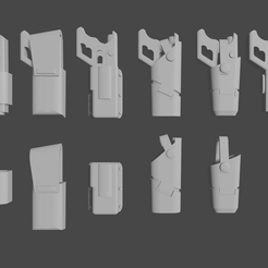 Piehols.png Free STL file Tau pistol bits.・3D printing idea to download