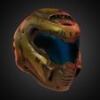 DoomGuyHelmetFrontSideRight.jpg Doom Guy Helmet for Cosplay 3D print model