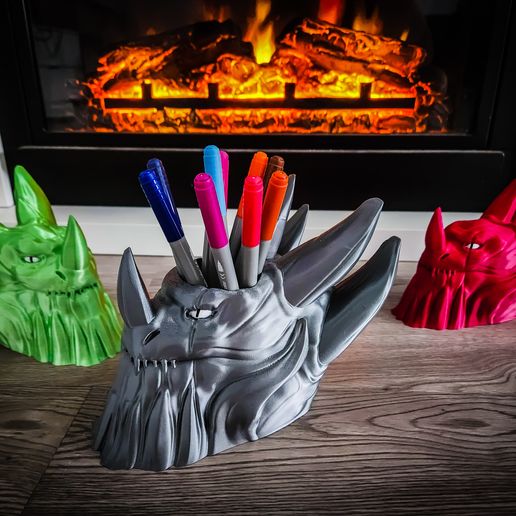 Dragon Head Pen Holder Pack NO SUPPORT 3D model