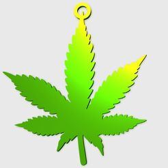 MMleaf.jpg Free 3D file Marijuana Leaf Pendant・3D printable model to download
