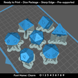 Dice-Package-STl-files-Charm-font-2.png Dice Masters – Ready to Print - 7 Piece Set – Presupported STL Files for 3D Printing – Featuring Our Exclusive Charm Font