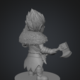 7.png Chibi Barbarian Berserker Warrior - 100mm Desktop Figurine