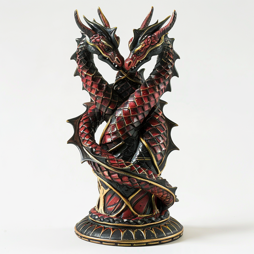Dragon Bishop Chess Piece - Dragonborn Faction - Fantasy Chess STL