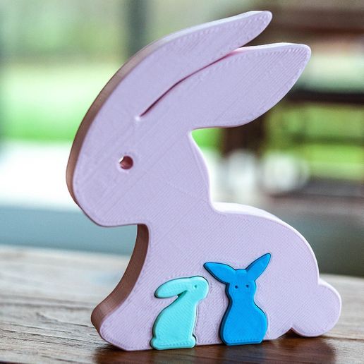 _MG_6839_carre.jpg Free STL file Easter rabbit puzzle・Template to download and 3D print, Syboulette