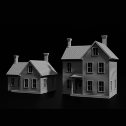 Courtland1-9.png STL file N-Scale House 'The Courtland' 1:160 Scale STL Files・Template to download and 3D print