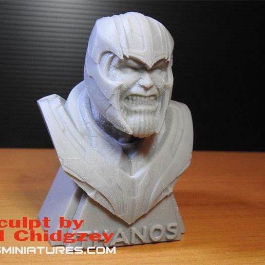 thanos02cults.jpg Free STL file Thanos Bust-from Avengers Endgame・3D printer design to download, LSMiniatures