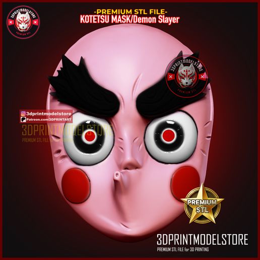 🎭 Kotetsu Mask - Demon Slayer - Kimetsu no Yaiba Cosplay Anime・ 3D File ...