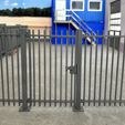 Pernament-fence-small-gate.jpg Permanent Fence Set – Modular Panels, Posts & Gates (Pedestrian, Double & Motorized Sliding Gates) 1:14 Scale
