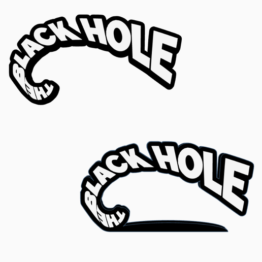 2x THE BLACK HOLE Logo Display by MANIACMANAVE3D