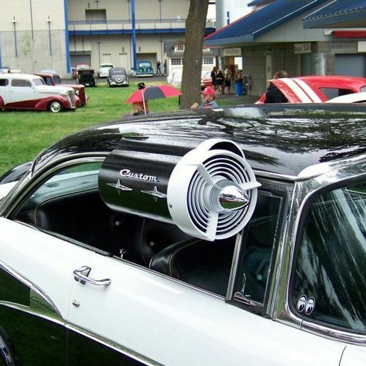 Reproduction Auto Swamp Cooler SILVER VINTAGE CAR SWAMP COOLER VW