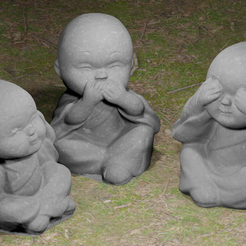 Title-Buddhas.png 3 cute litte Buddah figures - smoothed