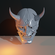 0001.png STL file ONI MASK HANNYA / ONI MASK / SAMURAI・Model to download and 3D print
