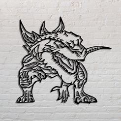 Coolzilla1.jpg Fichier STL 1998 CoolGodzilla_Wallart・Modèle à télécharger et à imprimer en 3D