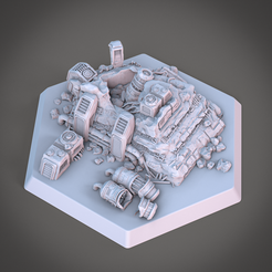 Build_destroy_1.png STL-Datei zerstörtes Gebäude battletech kostenlos・Design zum 3D-Drucken zum herunterladen