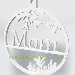Vista3.png Fichier STL Décoration de Noël pour maman・Plan à imprimer en 3D à télécharger