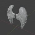 8.jpg 一对天使翅膀的雕塑 印刷模型